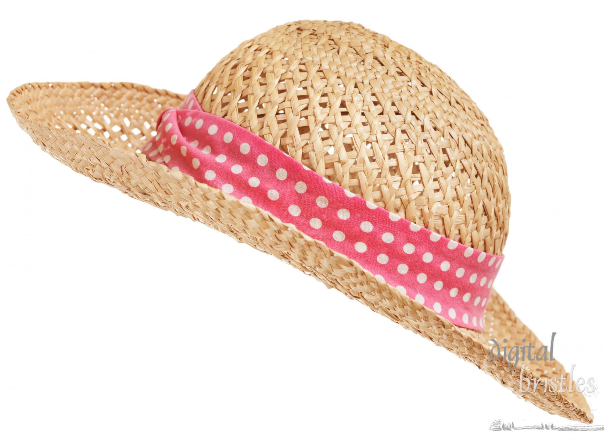 Isolated straw hat, diagonal
