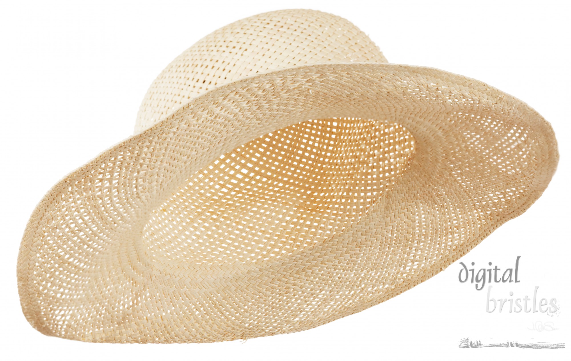 Isolated straw hat, at an angle