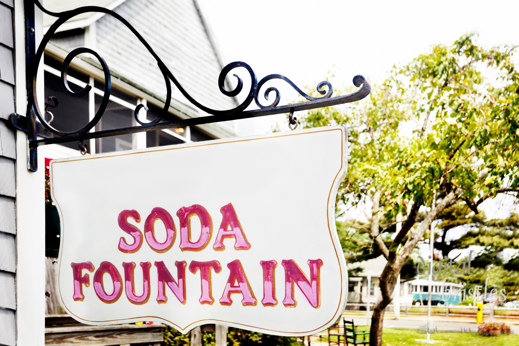 Old fashioned soda fountain sign