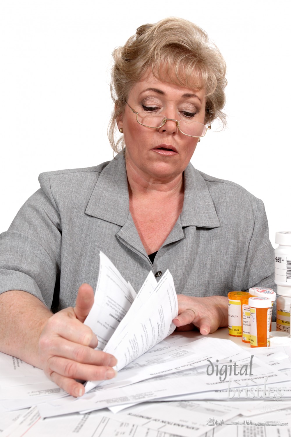 Sorting through the claims and insurance paperwork for medicines