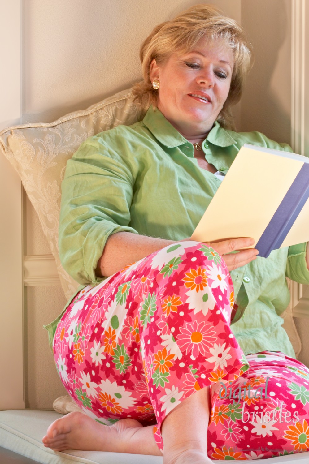 Mature woman reading