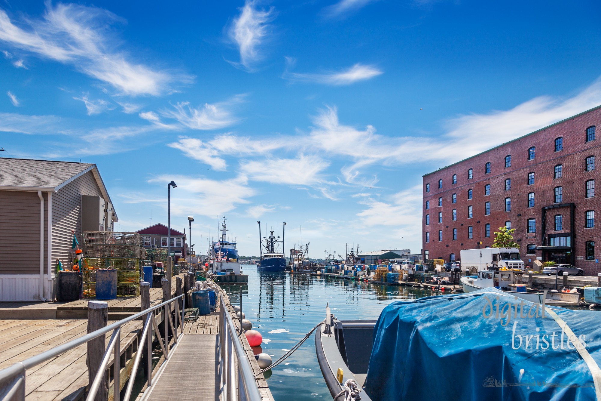 Crowded and busy docks between Union Wharf and Portland Fish Pier