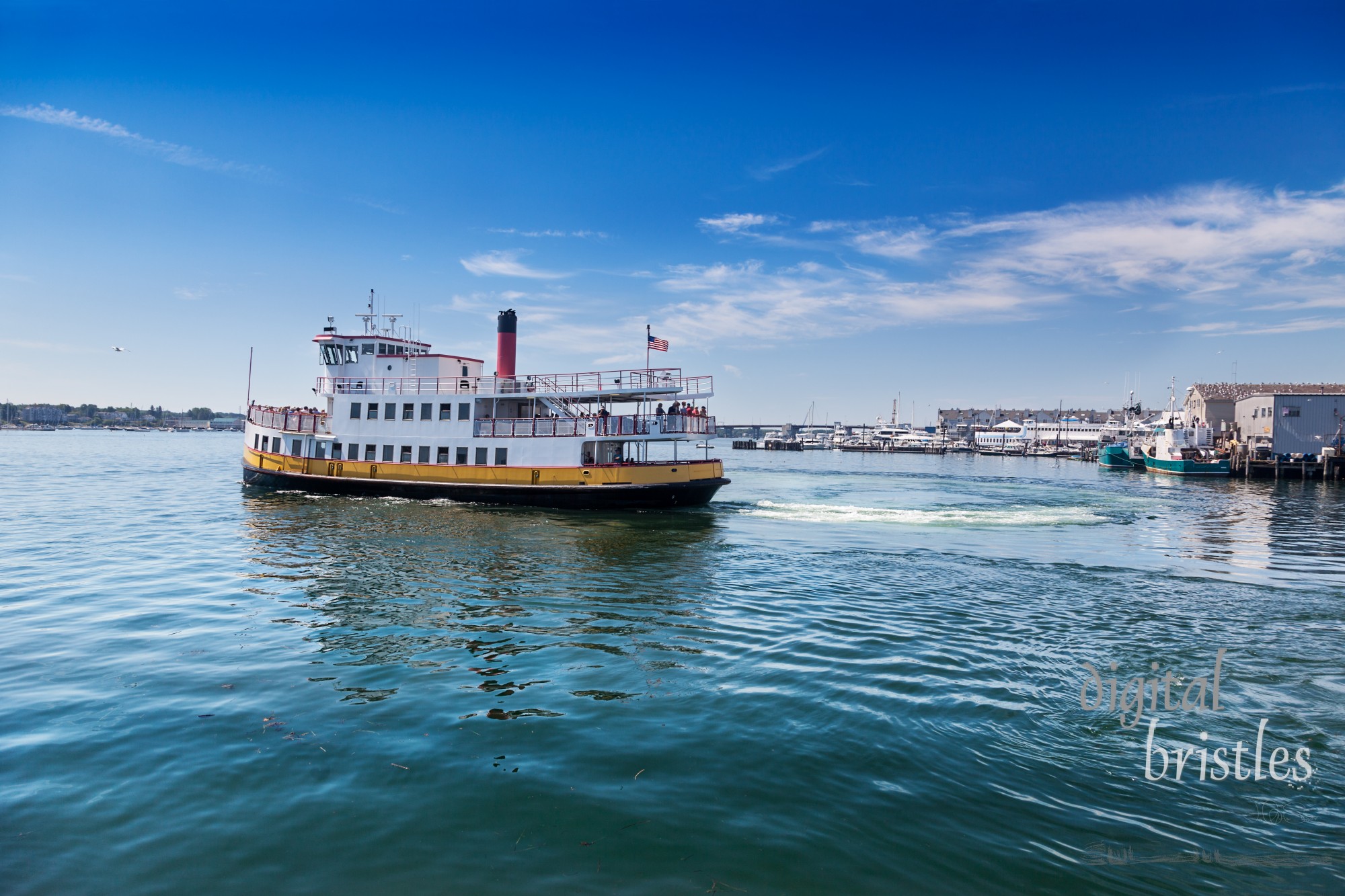 Ferry heading into Casco Bay from the Portland, Maine, dock