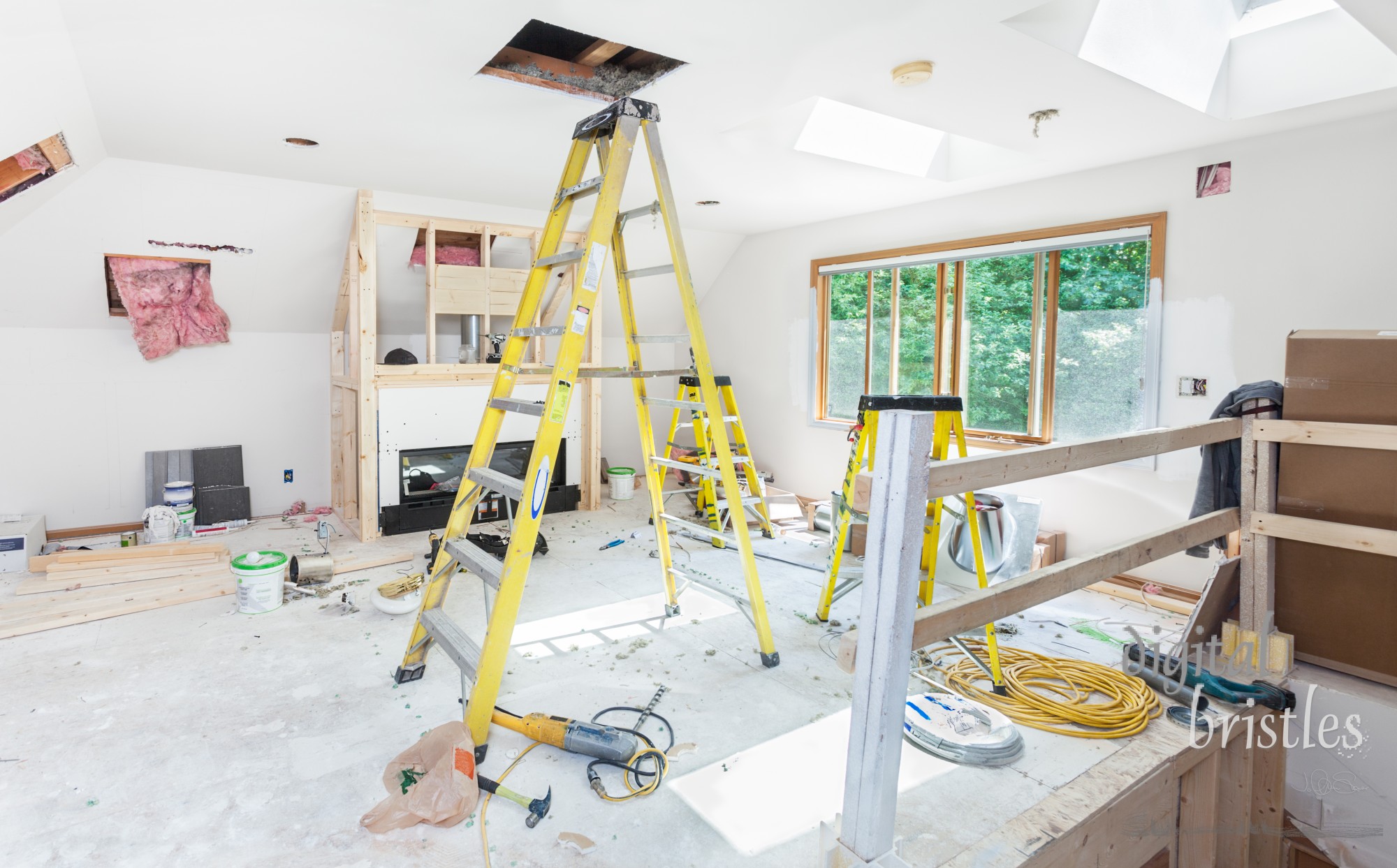 Finishing electrical work in media room for OK to cover inspection