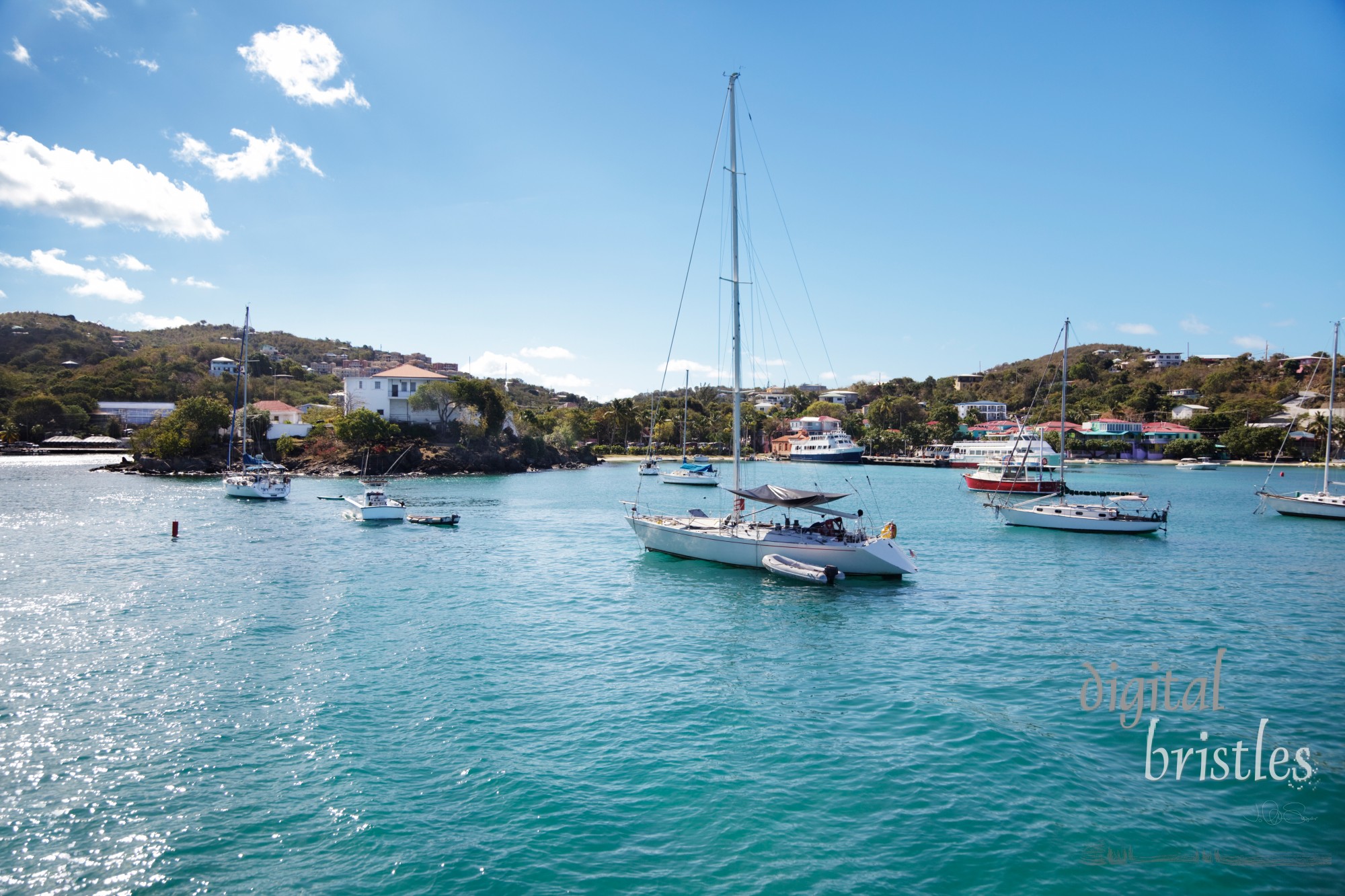 Cruz Bay, St. John,  in the morning sunlight