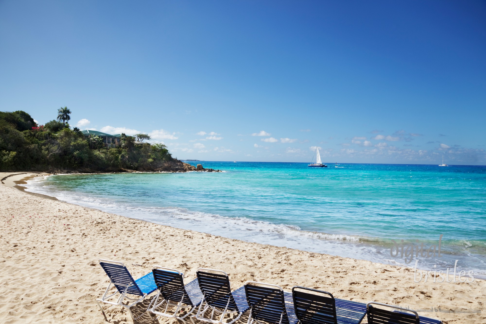 Caribbean beach on a sunny morning