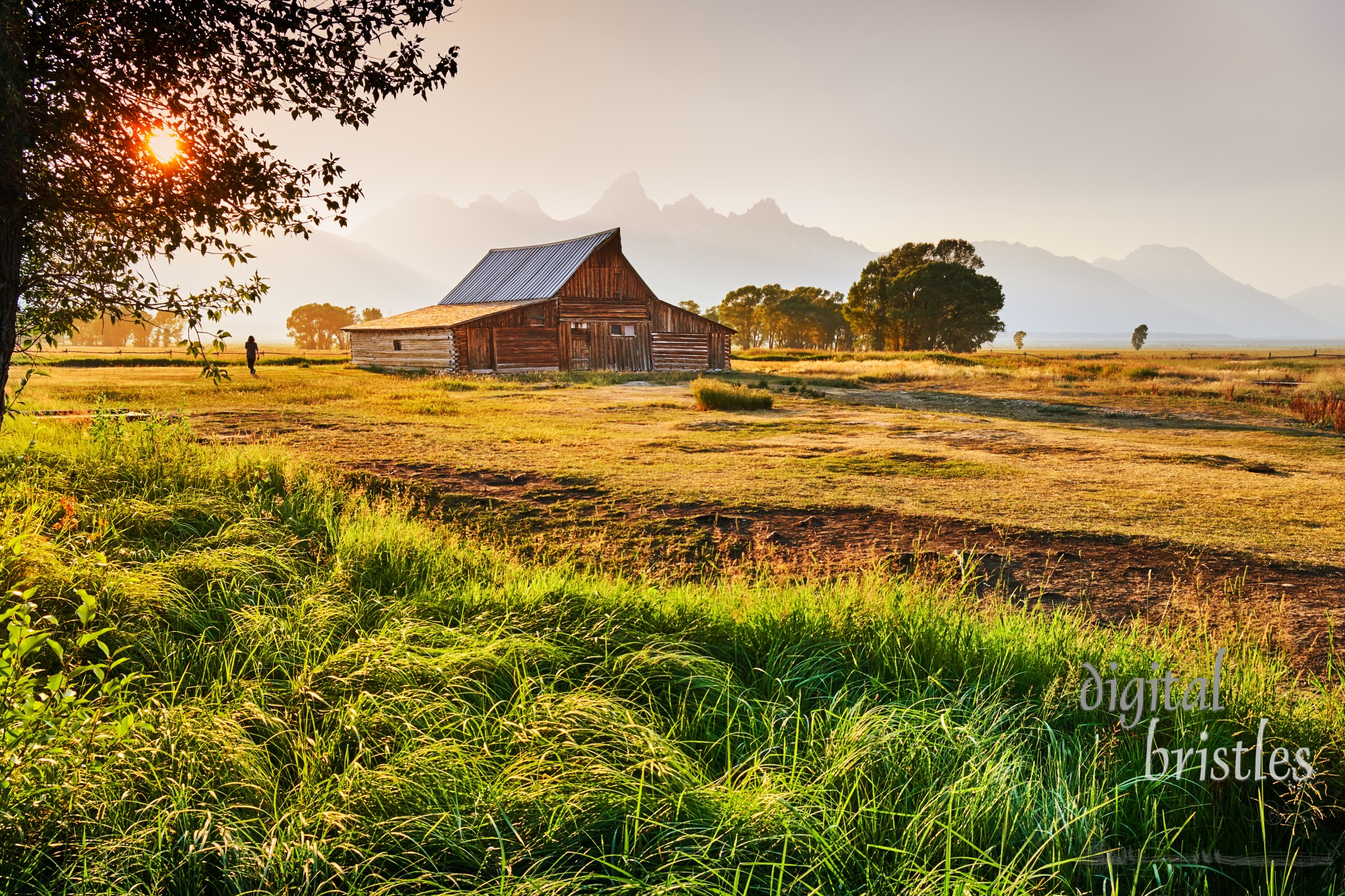 One of the iconic Moulson barns on Mormon Row, Antelope Flats, Grand Teton National Park, Wyoming