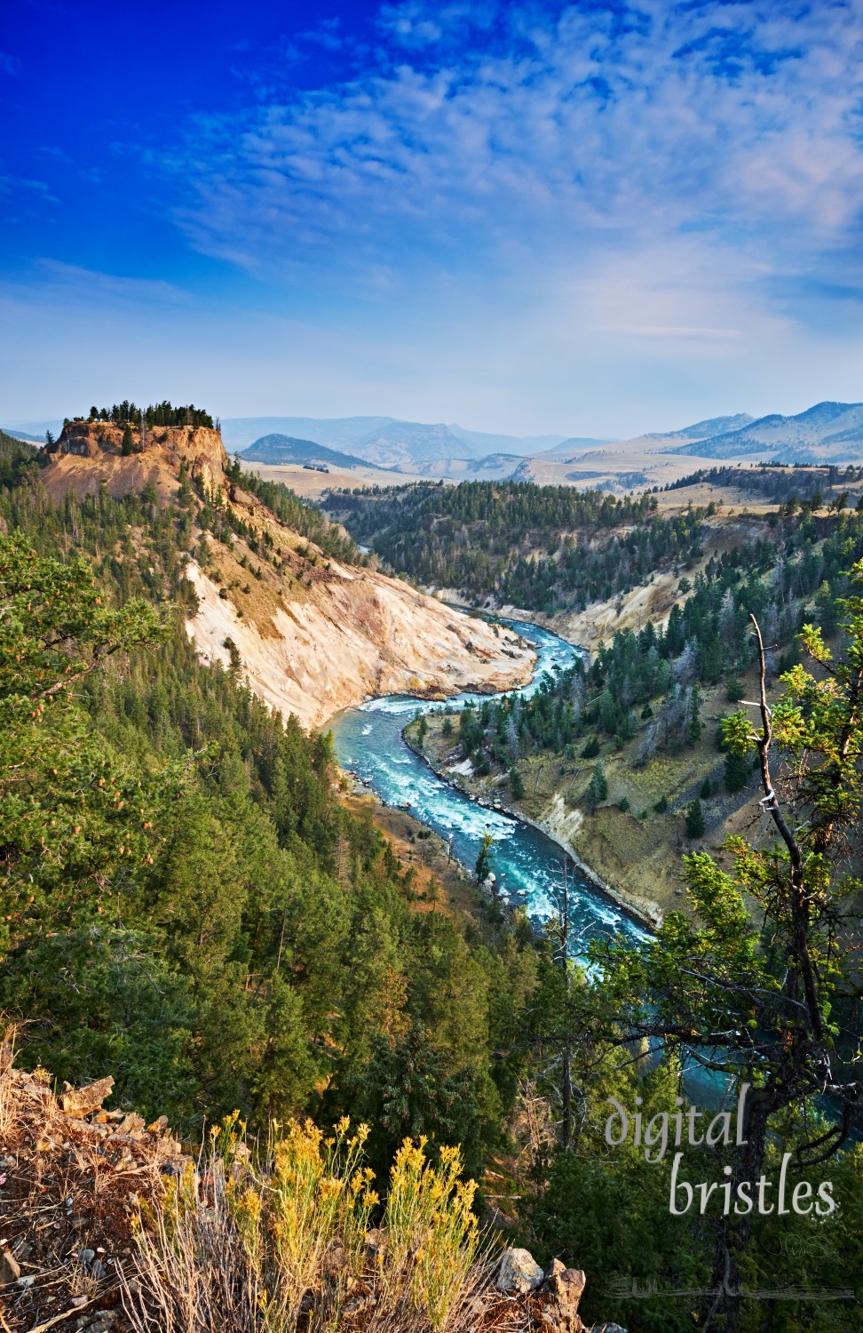 The Yellowstone River continues to carve the rocks in the Grand Canyon of the Yellowstone. Yellowstone National Park, Wyoming